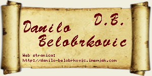 Danilo Belobrković vizit kartica